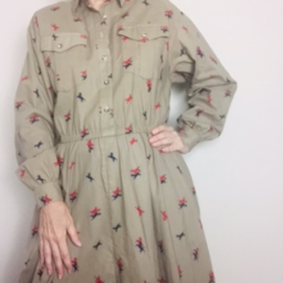 Panhandle Slim Dresses & Skirts - VTG Western Cowgirl Long Cotton Horse Print Dress